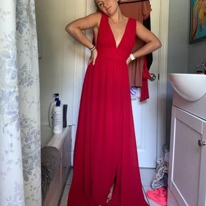 Lulus Heavenly Hues Red Maxi Dress